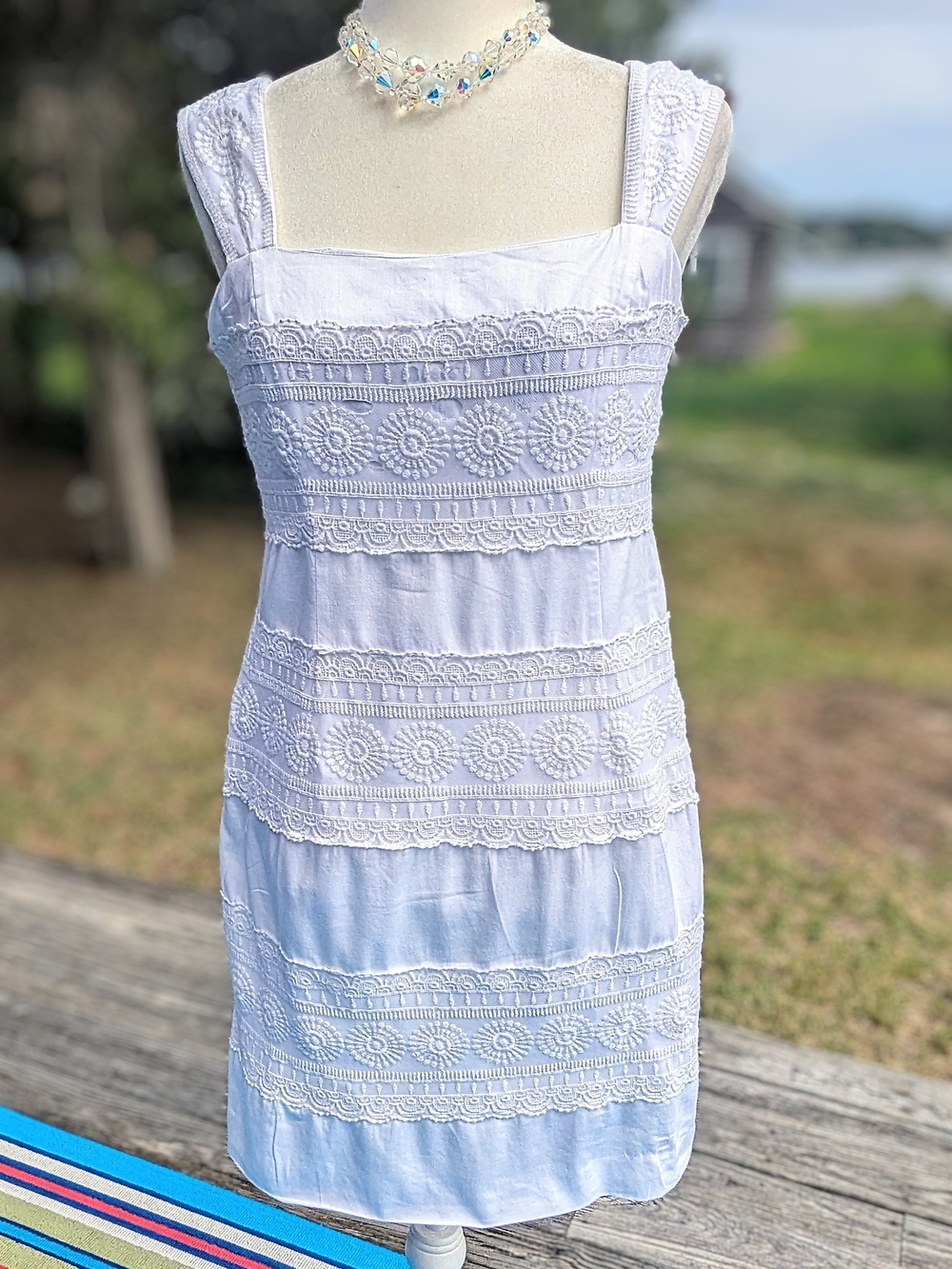 Lilly Pulitzer For The Love Of Lace Resort White Lace-Trim Midi Dress